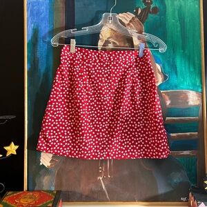 SHEIN Red & White Floral Mini Skirt Women’s Small Y2K Fairy Grunge Cottagecore